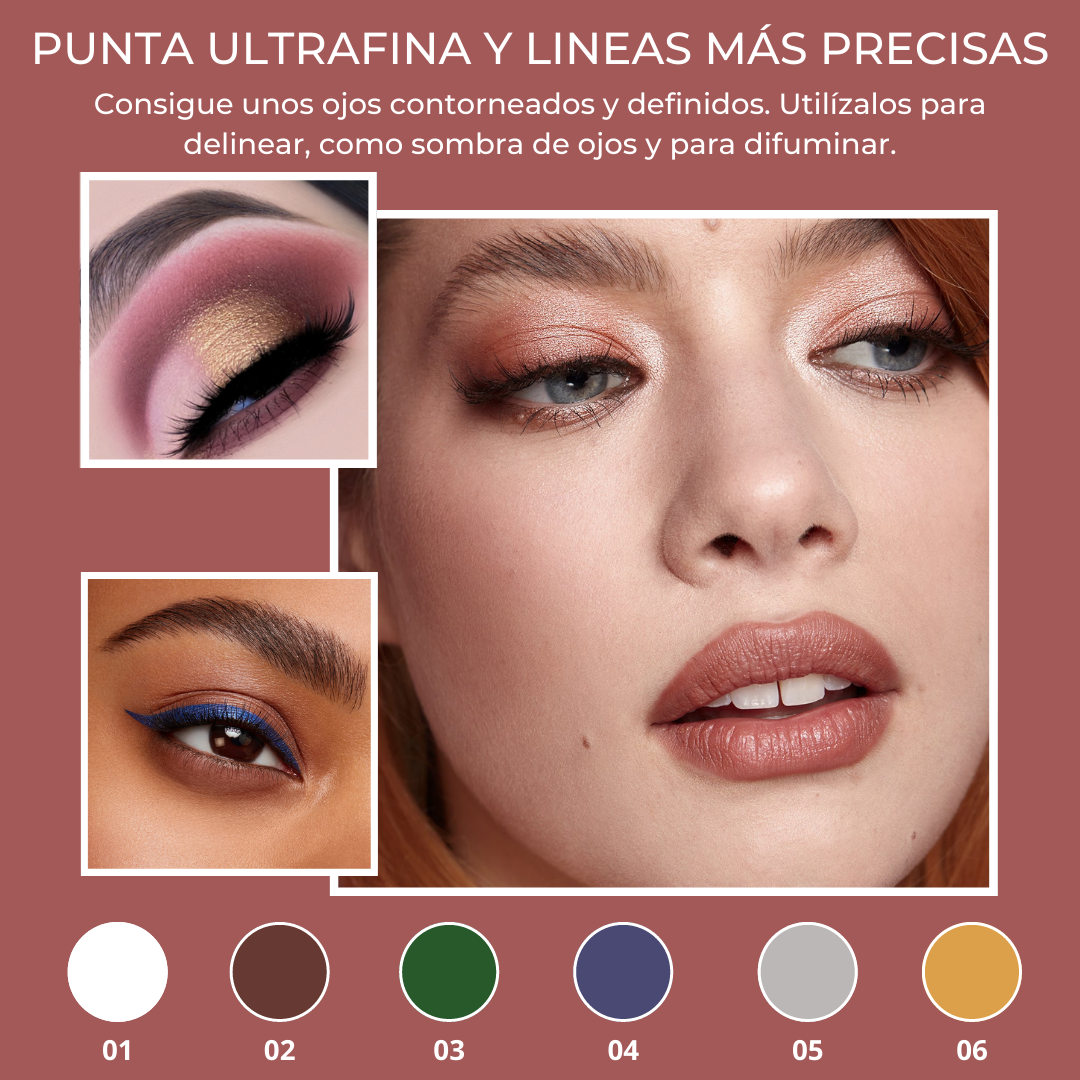 FLASHEYE™ - Conjunto de 6 Lápices Perfiladores de Ojos