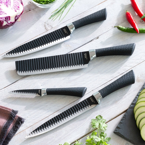 CONJUNTO DE CUCHILLOS NAMIUTSU BLACK SHARKSWISS™  (6 PIEZAS)